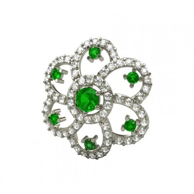 Emerald & Diamond Cluster Earrings 